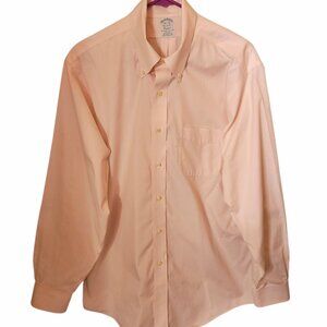 Brooks Brothers Dress Shirt 16.5 - 34 Pink Supima Cotton Button Down Non Iron